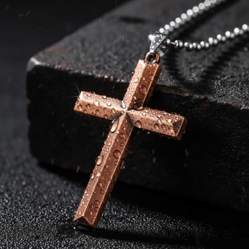 M Men Style Religious Christ Cross Brown Zinc and Metal Car Hanging for Men and Women cardecor-SPn20211279 - Image 4