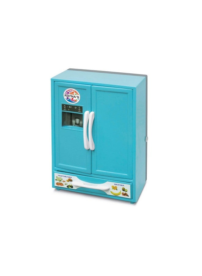 راتاناز لعبة راتنا البلاستيكية، ثلاجة، جهاز مطبخ منزلي، لعبة مصغرة للأطفال، لون أزرق - Image 4