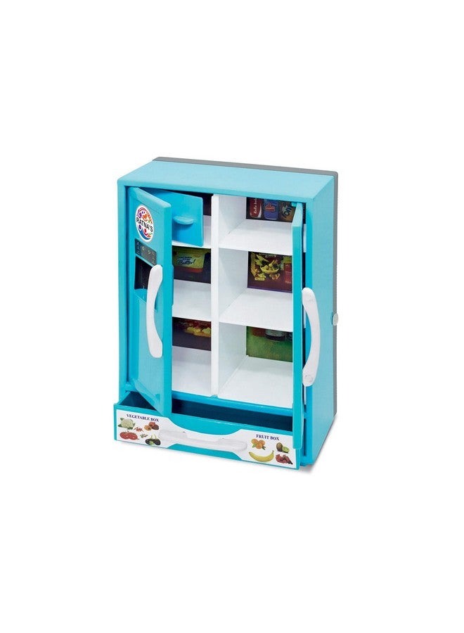 راتاناز لعبة راتنا البلاستيكية، ثلاجة، جهاز مطبخ منزلي، لعبة مصغرة للأطفال، لون أزرق - Image 2