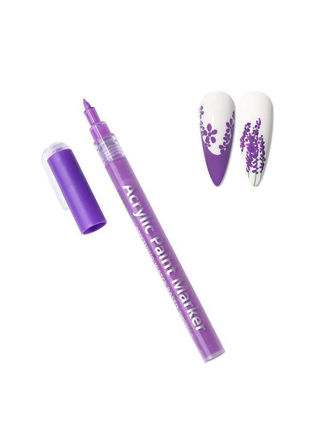 brunson Acrylic Paint Markers Pens  for Nails Painting Wood Fabric Card Paper Ceramic & Glass Paint Marker  APM(Purple)  - Image 1