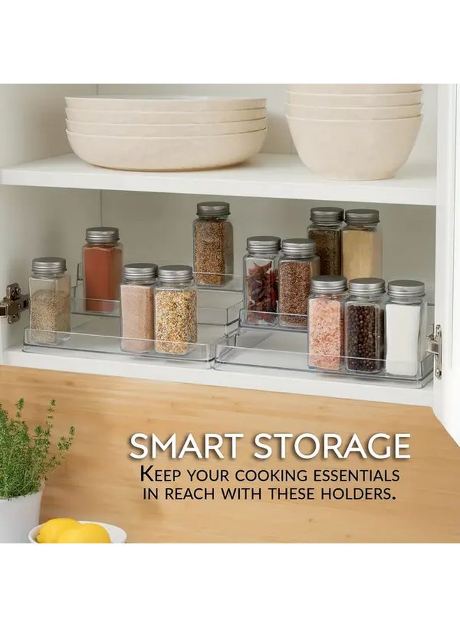 3 Tier Clear Plastic Spice Rack No Assembly Required Durable Countertop Organizer For Seasonings Condiments Kitchen Or Bathroom Use - Image 4