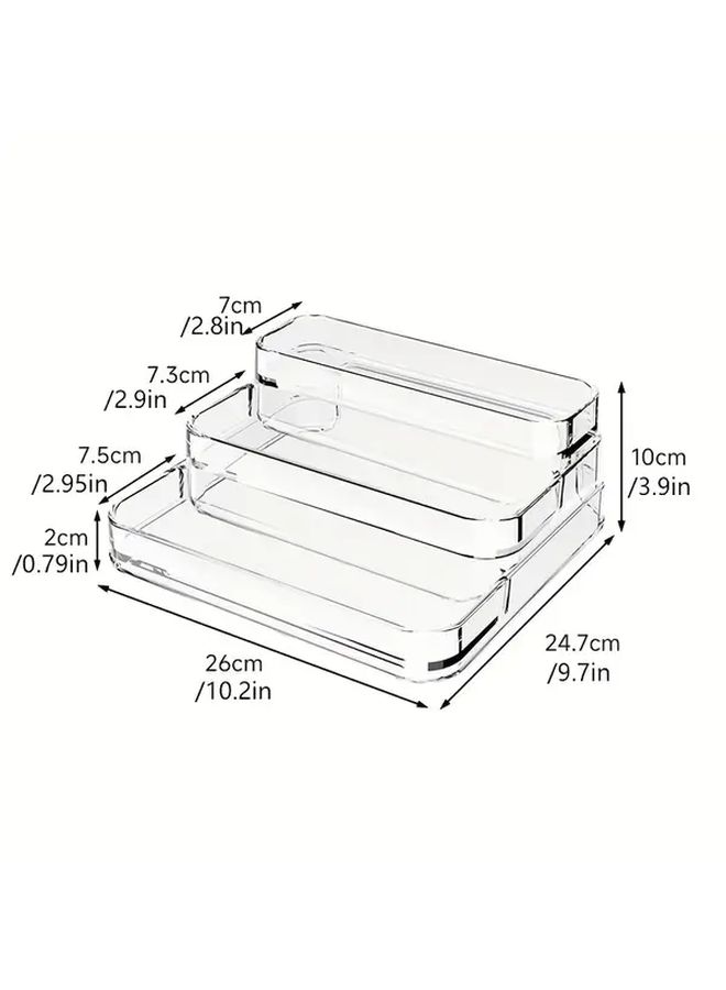 3 Tier Clear Plastic Spice Rack No Assembly Required Durable Countertop Organizer For Seasonings Condiments Kitchen Or Bathroom Use - Image 3