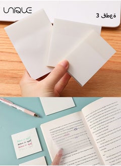 Unique 3 Pack Small Medium Large Transparent Sticky Notes Pad Waterproof Memo Marks for Books Message Reminder - for Books Annotation and Tracing, See Through Sticky Notes  - Image 1