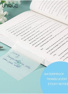 Unique 3 Pack Small Medium Large Transparent Sticky Notes Pad Waterproof Memo Marks for Books Message Reminder - for Books Annotation and Tracing, See Through Sticky Notes  - Image 4