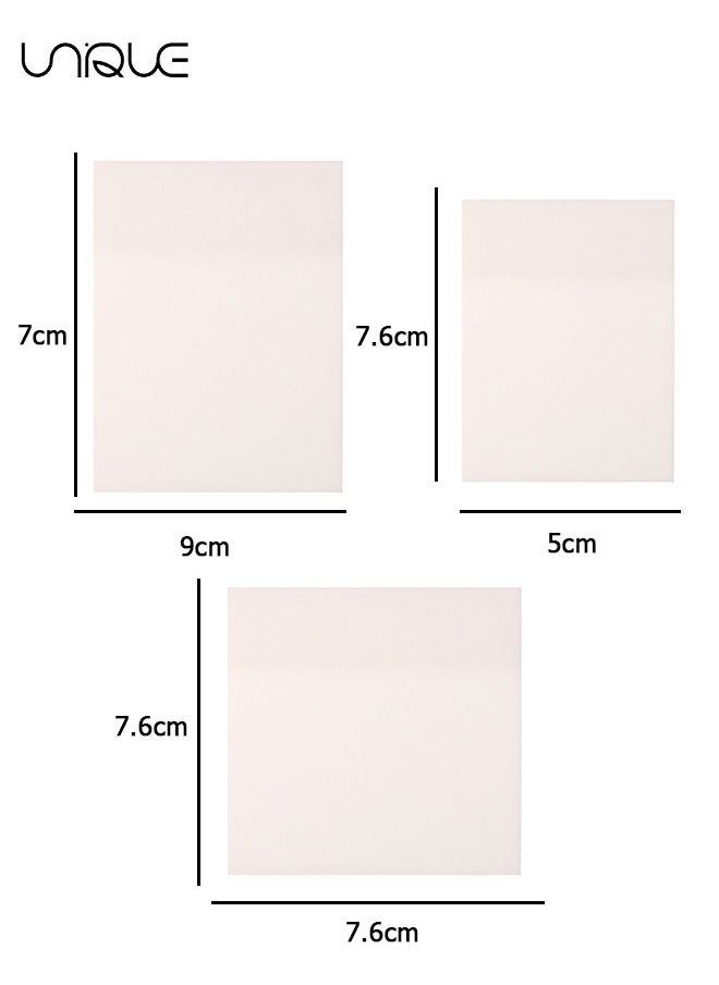 Unique 3 Pack Small Medium Large Transparent Sticky Notes Pad Waterproof Memo Marks for Books Message Reminder - for Books Annotation and Tracing, See Through Sticky Notes  - Image 2