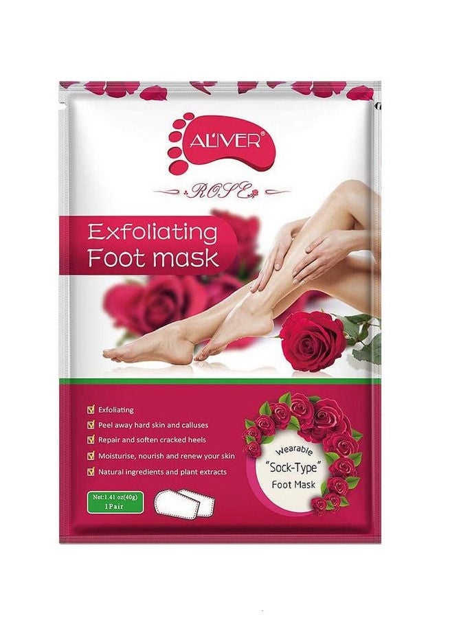 Pack of 3 Rose Exfoliating Foot Mask