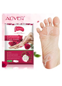ALIVER Pack of 3 Rose Exfoliating Foot Mask  - Image 3