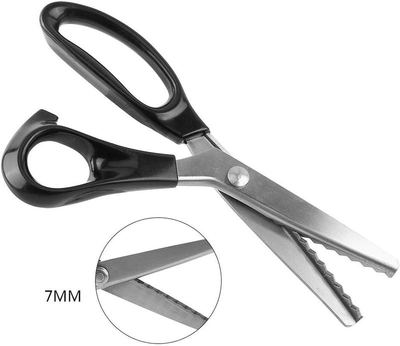 Hilitand Pinking Scissors, Fabric Decorative Round/Triangle Dressmaking Sewing Craft Scissors 7mm - Image 2