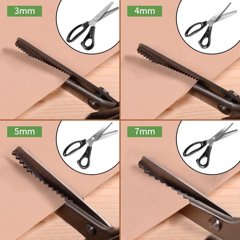 Hilitand Pinking Scissors, Fabric Decorative Round/Triangle Dressmaking Sewing Craft Scissors 7mm - Image 4