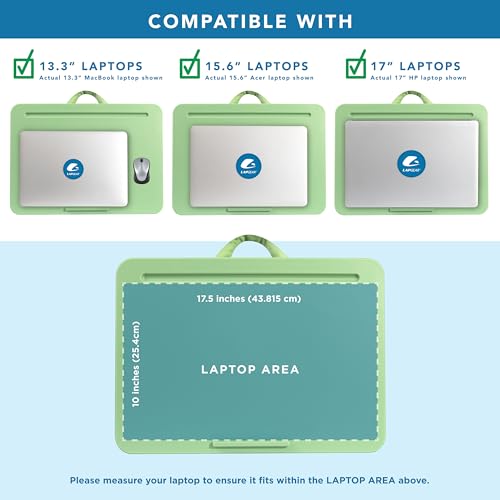 LAPGEAR Original Lap Desk – Fits Up to 17” Laptops – Sage Green – Style No. 45151 - Image 3