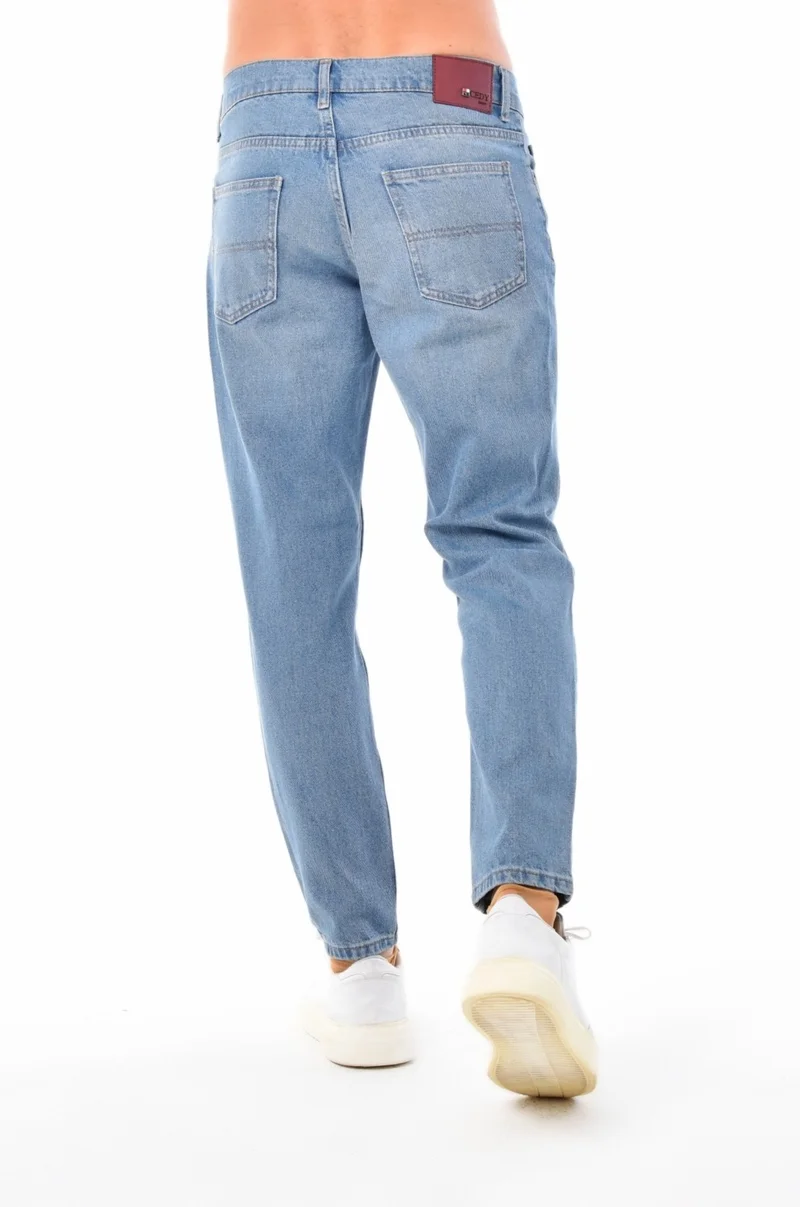 سيدي دينيم Men Light Blue High Waist Slim Leg Loose Jeans Mom Jeans C333