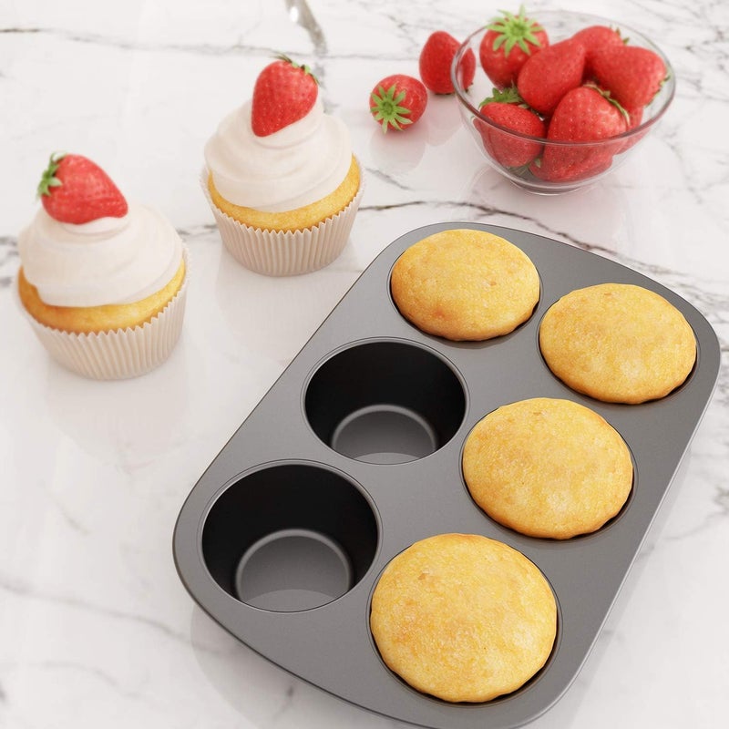 RINKLE TRENDZ Teflon Non Stick Aluminium Muffin TrayCup Cake Tray 6 Cups - Image 4