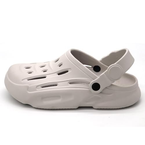 SVAAR Men's Premium Comfortable Clogs || Effortless All-Day Ease With Supportive Back Strap Sandals For Men Off White, 9 UK - Image 2