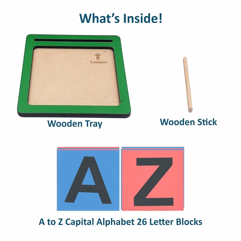 Tantrums Coloured Sand Paper with Tray - Educational Learning Aid for Kids (Capital Alphabets) - Image 5