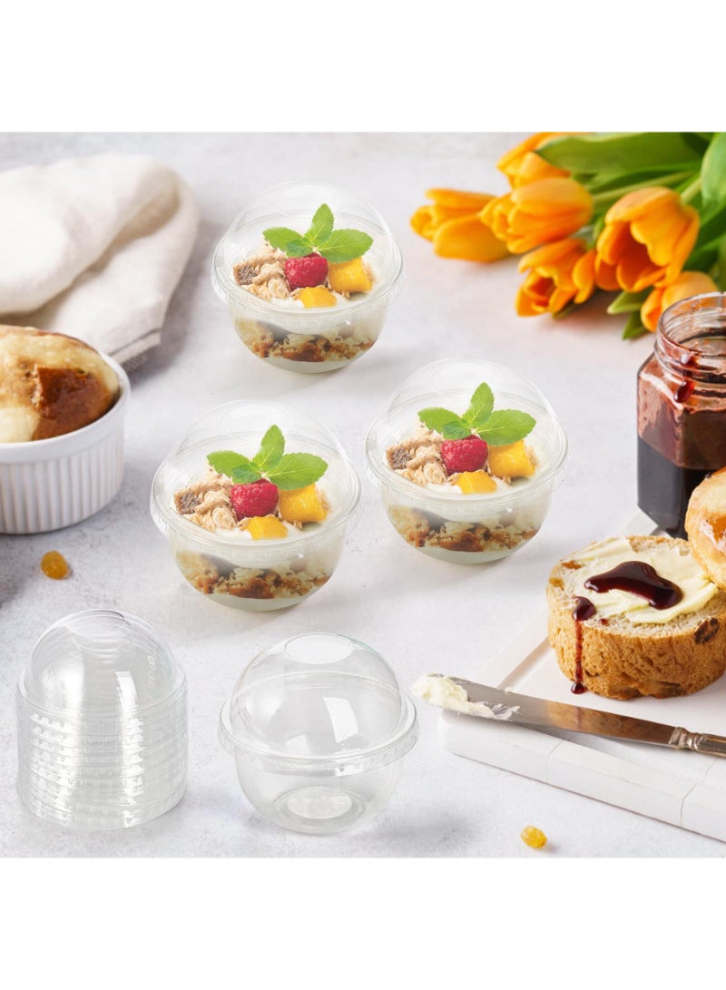 Sweet seven 50 Pack Clear Plastic Cups with Dome Lids - 8oz Disposable PET Dessert Cups for Fruit, Ice Cream, Cupcake, and Cold Drinks - Image 2