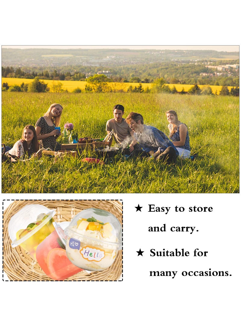 Sweet seven 50 Pack Clear Plastic Cups with Dome Lids - 8oz Disposable PET Dessert Cups for Fruit, Ice Cream, Cupcake, and Cold Drinks - Image 5