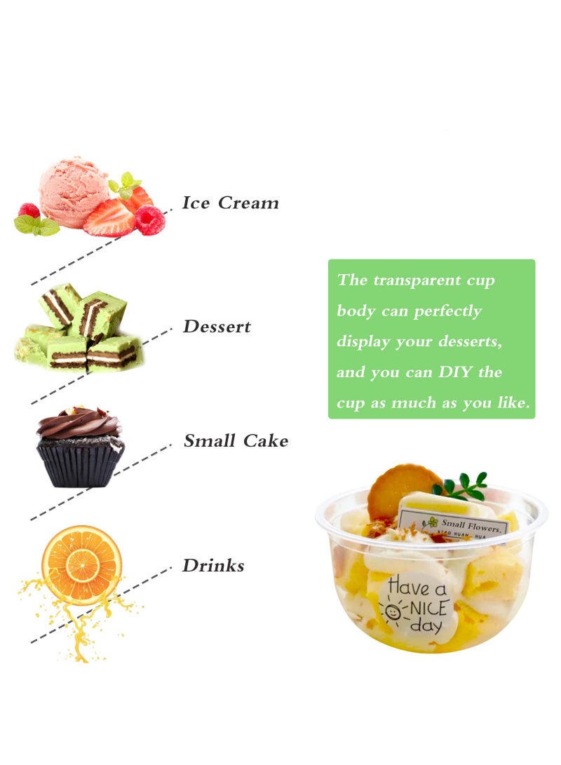 Sweet seven 50 Pack Clear Plastic Cups with Dome Lids - 8oz Disposable PET Dessert Cups for Fruit, Ice Cream, Cupcake, and Cold Drinks - Image 4