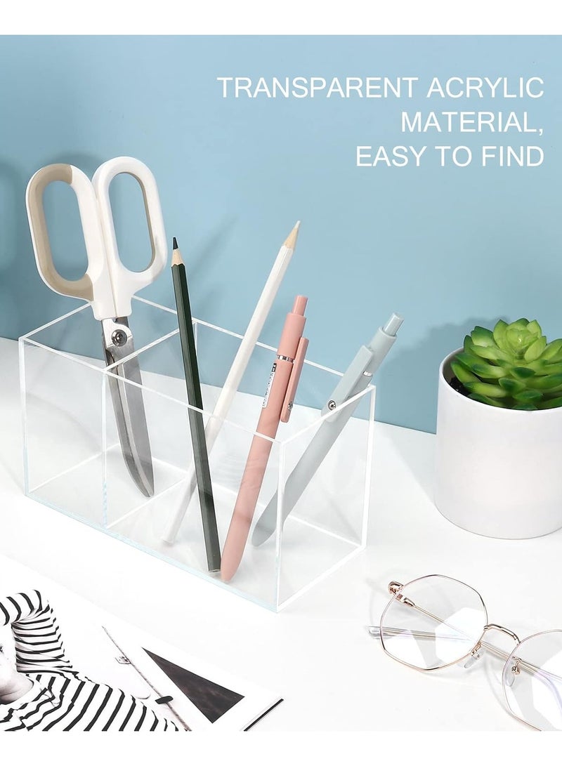 Acrylic Pen Holder – Clear Pencil Holder Desk Organizer