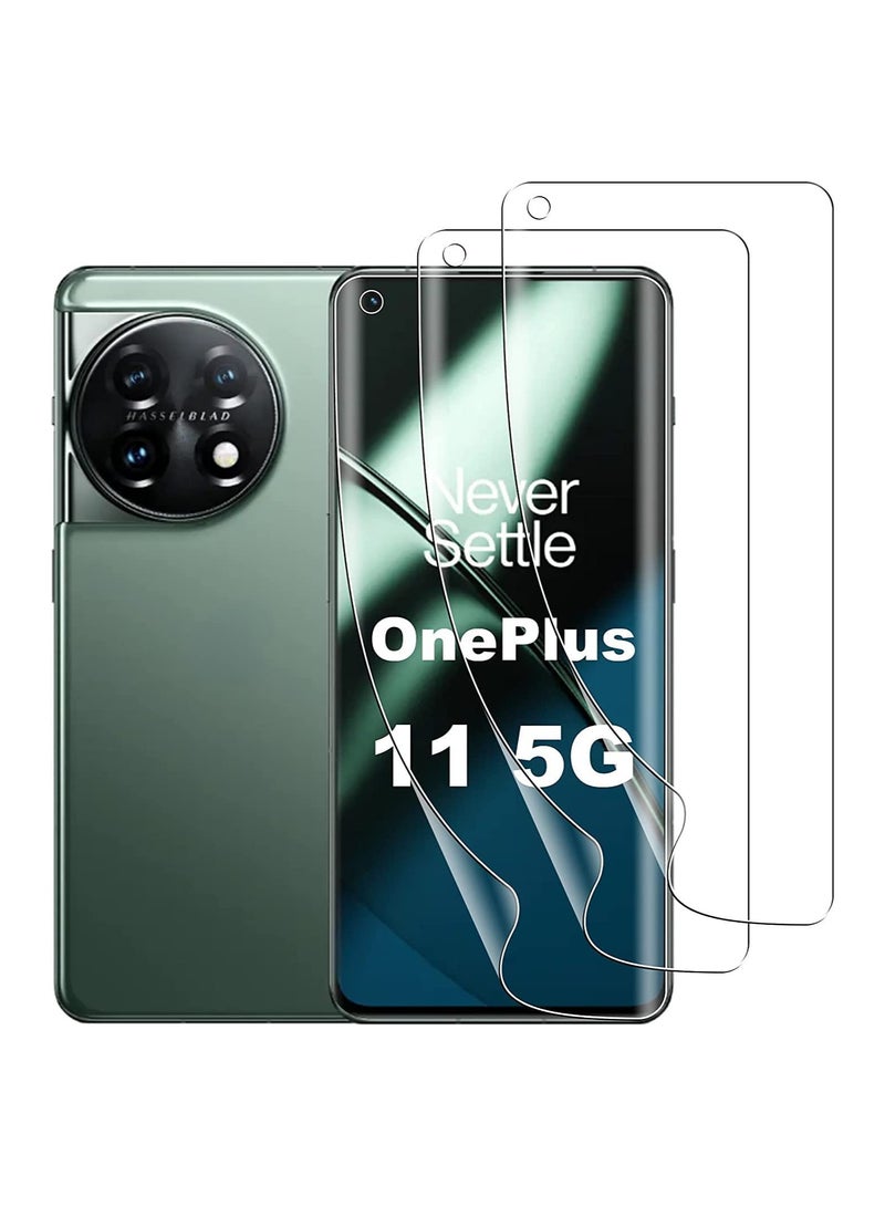 فيلم متوافق مع حامي شاشة OnePlus 11 【عبوة تحتوي على 3 قطع】 TPU ناعم عالي الوضوح غير زجاجي بدون فقاعات وحساس للمس ومقاوم للتكسير عالي الوضوح. - Image 1