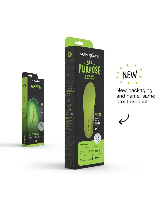 SUPERfeet Superfeet GREEN Insoles, Professional-Grade High Arch Support, Orthotic Shoe Inserts for Maximum Support, Unisex, Green  - Image 2
