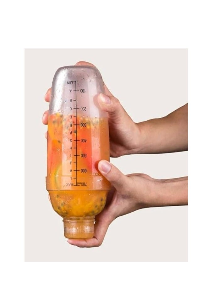 Spaceshoop Plastic Cocktail Shaker, Hand Drink Mixer Boba Tea Shaker Cup with Scales, Bar Tool Transparent 700ml - Image 2