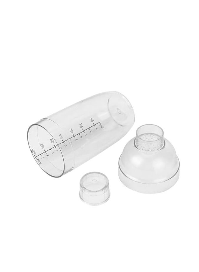 Spaceshoop Plastic Cocktail Shaker, Hand Drink Mixer Boba Tea Shaker Cup with Scales, Bar Tool Transparent 700ml - Image 5