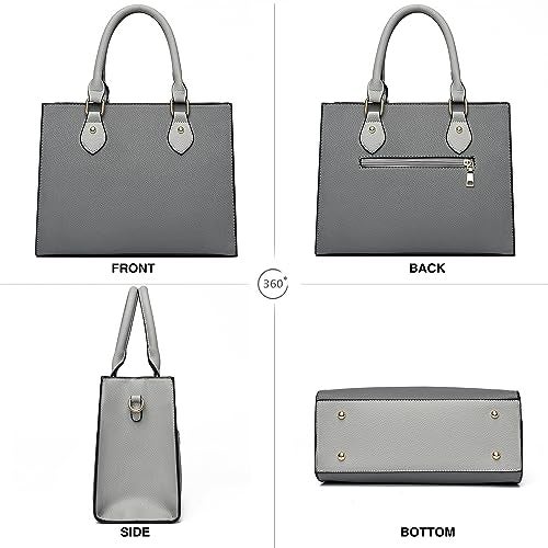 CHICAROUSAL Crossbody Purses and Handbags for Women PU Leather Tote Top Handle Satchel Shoulder Bags (Liz Dark Grey - Grey) - Image 4