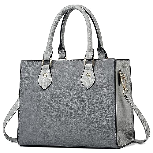 CHICAROUSAL Crossbody Purses and Handbags for Women PU Leather Tote Top Handle Satchel Shoulder Bags (Liz Dark Grey - Grey) - Image 1