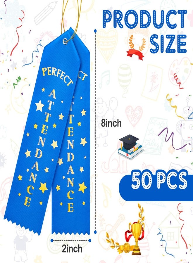 Hotop 50 Pcs Attendance Award Ribbons Participation Ribbon Blue Rope Award Bookmark Style Ribbon with Event Card for Students Kids Competition Sports Event Contests School Office Team - Image 3