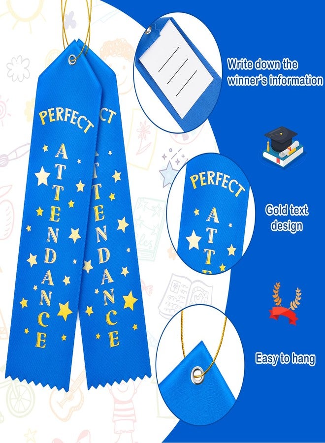 Hotop 50 Pcs Attendance Award Ribbons Participation Ribbon Blue Rope Award Bookmark Style Ribbon with Event Card for Students Kids Competition Sports Event Contests School Office Team - Image 5