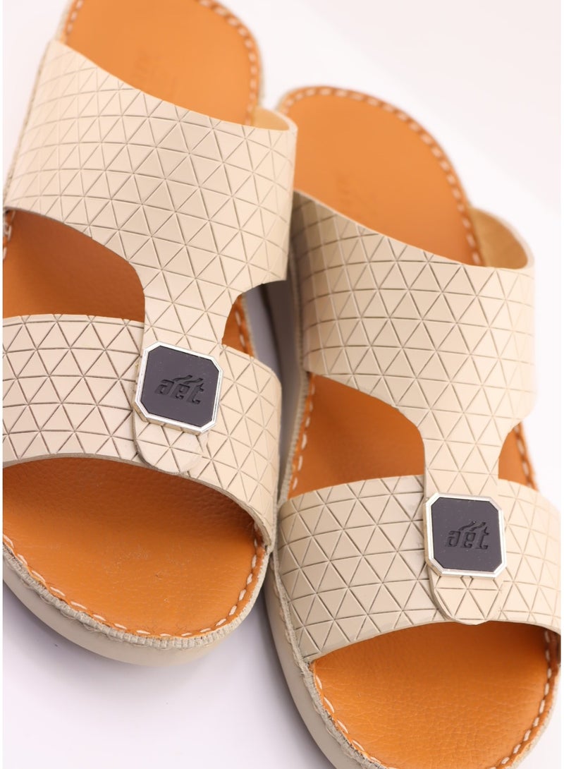 النهام شبشب عربي من الجلد الكامل، نعل داخلي بلون أسمر، راحة كاجوال - Image 2