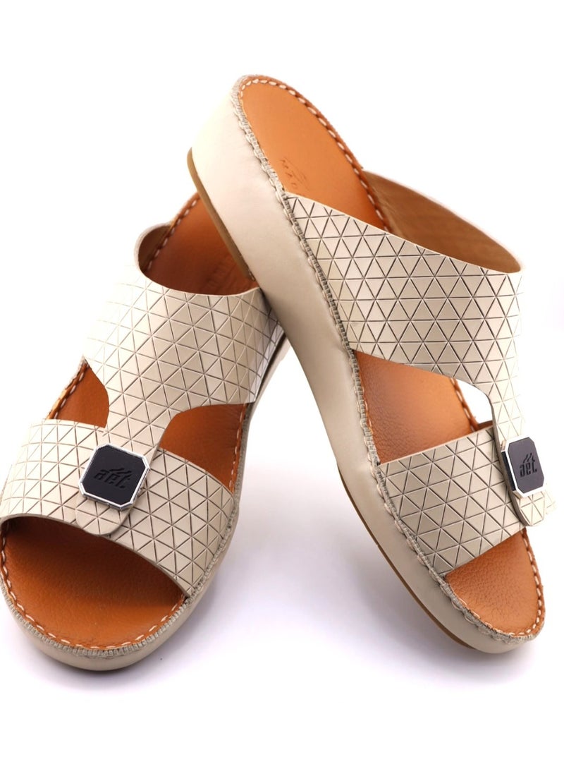 النهام شبشب عربي من الجلد الكامل، نعل داخلي بلون أسمر، راحة كاجوال - Image 3