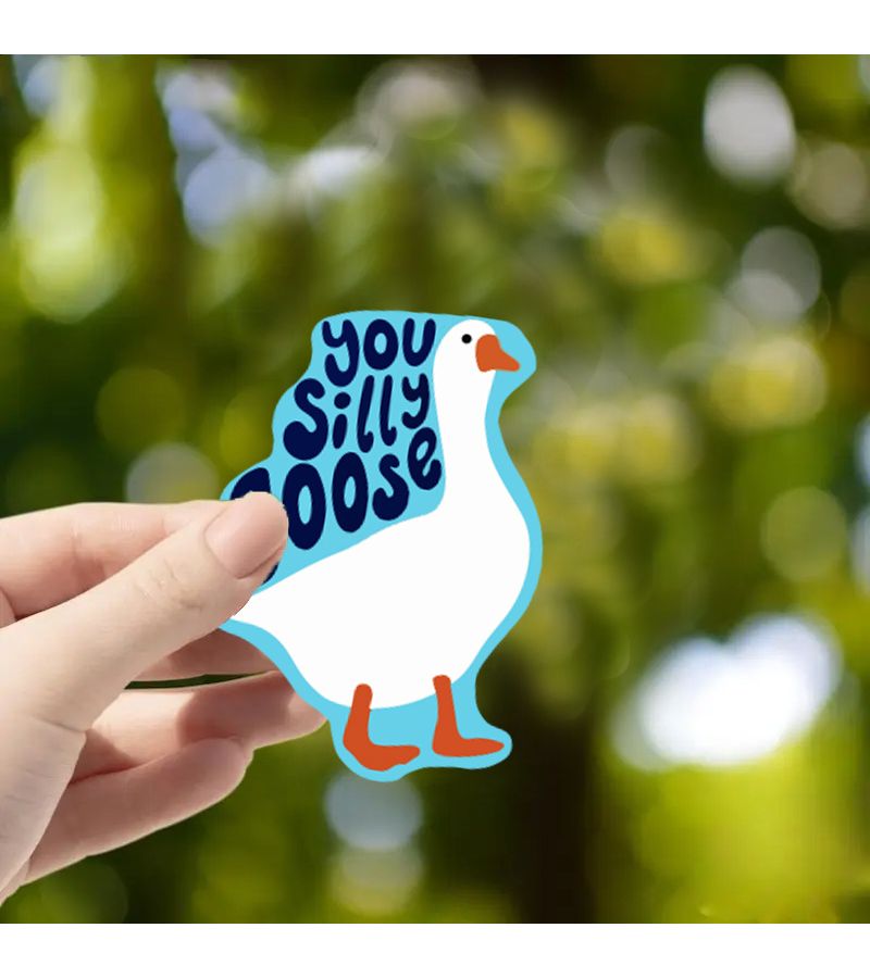 Scratch Resistant Durable Silly Goose Sticker 1pc For Laptop Car Motorcycle - Image 1
