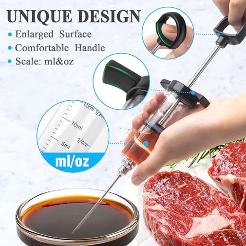 Tri-Sworker Plastic Meat Injector Kit for Smoker with 3 Flavor Food Syringe Needles, Ideal for Injecting Marinade into Turkey, Meat, Brisket; 1-OZ; Including Paper User Manual, Recipe E-Book (PDF) - Image 5