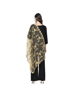 Accessorize Kingdom Women's Nylon Net Embroidered Dupatta (Beige), 2.20 Mtrs  - Image 5