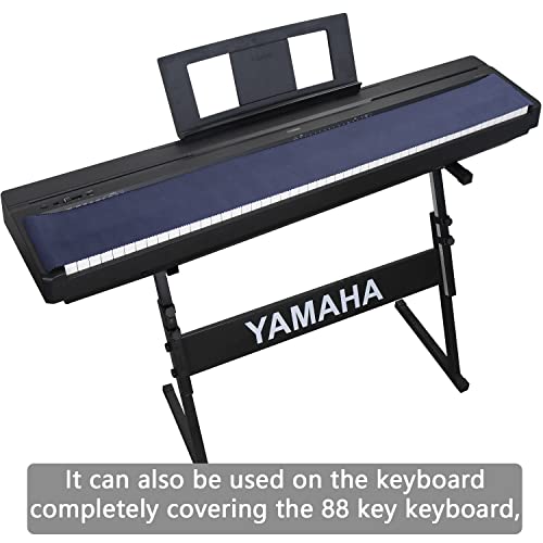 Mooson Piano Keyboard Anti-Dust Cover High Technology Fabric Key Cover Cloth Fit For Upright Piano, Electric Piano & Grand piano (Dark blue) (Dark blue) - Image 3