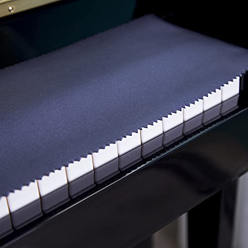 Mooson Piano Keyboard Anti-Dust Cover High Technology Fabric Key Cover Cloth Fit For Upright Piano, Electric Piano & Grand piano (Dark blue) (Dark blue) - Image 4