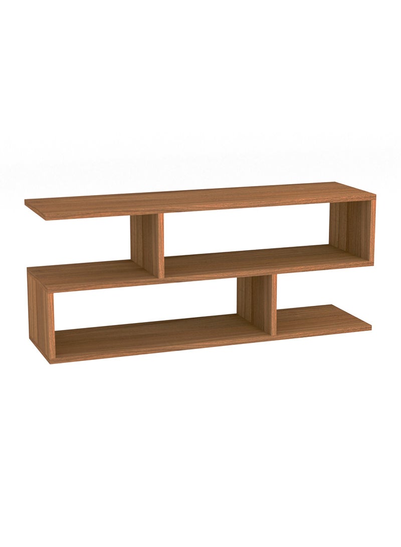Mahmayi Mahmayi Natural Dijon Walnut Modern TV Stand with Coffee Table for Laptop Computer/TV/PC/Printer, Multifunctional Systems (100x30x45cm) - Image 4