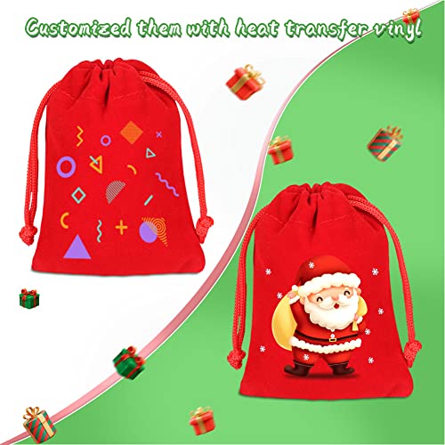 Shintop 10 Pack Velvet Drawstring Bags for Christmas Wedding Gift Bags Velvet Cloth Jewelry Pouches (2.75” x 3.54” , Red) - Image 3