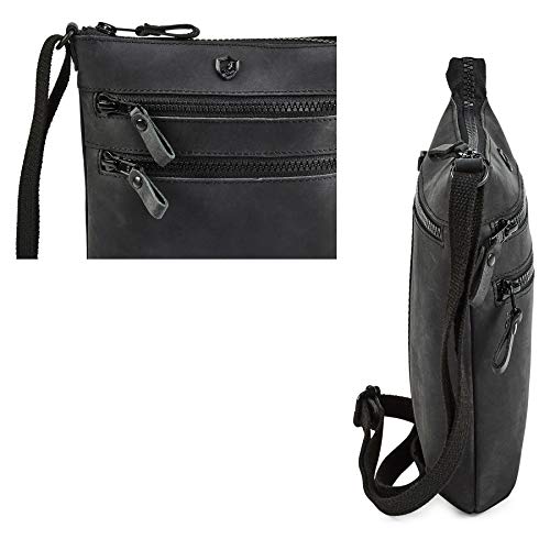 Cochoa Crossbody Sling Bag for Women Small Real Leather Purse Vintage Travel Crossover Shoulder Bag Handmade (Black Crazy Horse) - Image 5