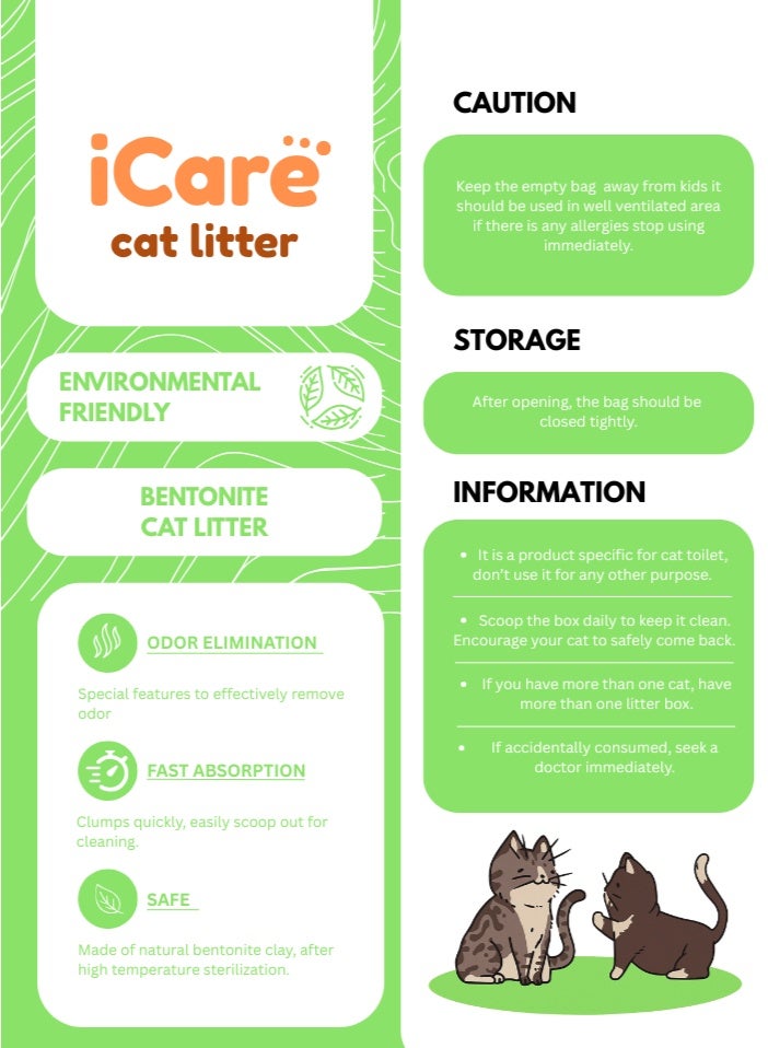 iCare Bentonite Cat Litter - Apple Flavour - 25L - Image 2
