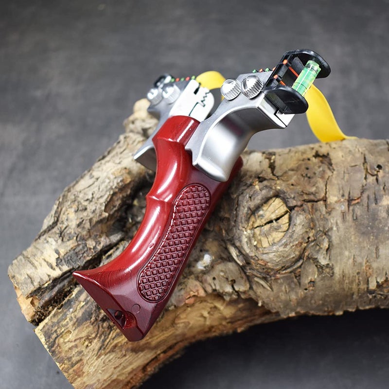 Marksman ® Strong Anti-Slip Design Double Screw Resin Slingshot for Outdoor Target Practice (RED Resin Double Screw Slingshot) - Image 2