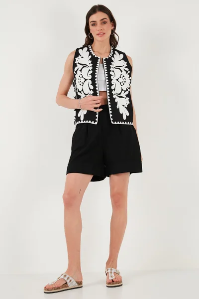 Lela Cotton Standard Fit High Waist Seam Detailed Shorts Women's Shorts 668YP4921