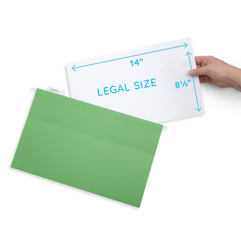 Blue Summit Supplies Blue Summit Legal Size Hanging File Folders, Legal Size Folders 9.5â€ Ã— 14.75â€, 25 Reinforced Hanging Files in Assorted Colors, Designed for Home and Office Color Coded File Organization, 25 per Box - Image 2