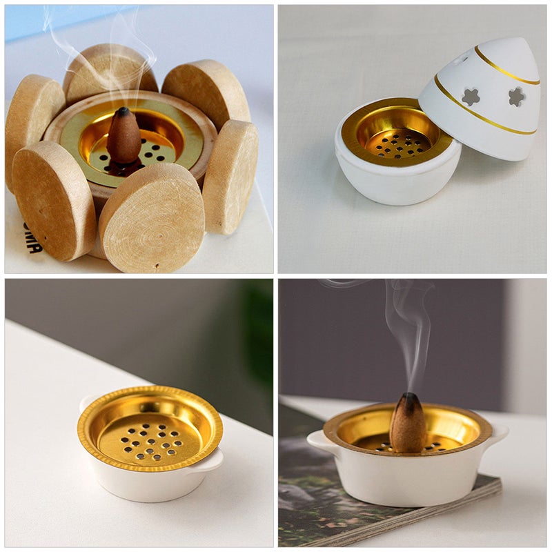 6pcs Elegant Incense Burner Tray Adornments Delicate Incense Burner Trays Vintage Censer Cup Handy Censer Cup For Parties - Image 2