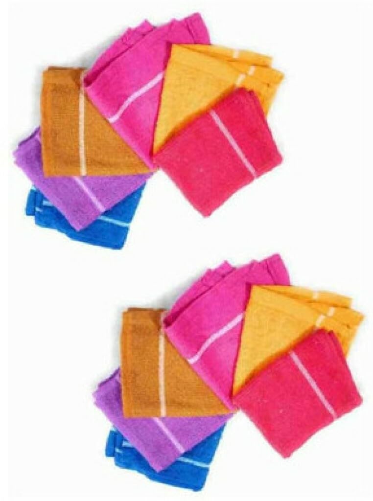 SNAN Plain RUMAL PO12 C115 Multicolor Cloth Napkins (12 Sheets)(TB140)