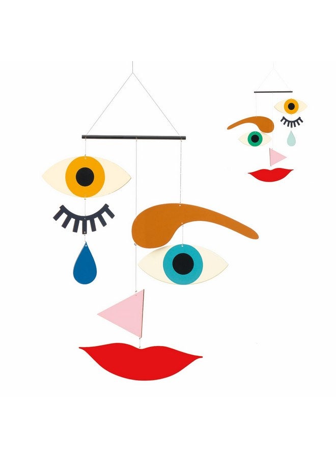 دجيكو DJECO Make-A-Face Mobile - لعبة مغناطيسية خشبية ممتعة وسهلة الاستخدام للمنزل أو الهدايا - نشاط إبداعي للعائلة والأصدقاء أو ديكور غرفة النوم أو الحضانة للأطفال - Image 1