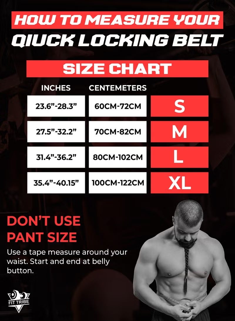 Fit Tribe Weight Lifting Gloves + Self-Locking Gym Belt Combo for Men & Women – Non-Slip Grip Gloves with Wrist Support + Adjustable Nylon Belt for Powerlifting, Strength Training & Gym Workouts - Image 5