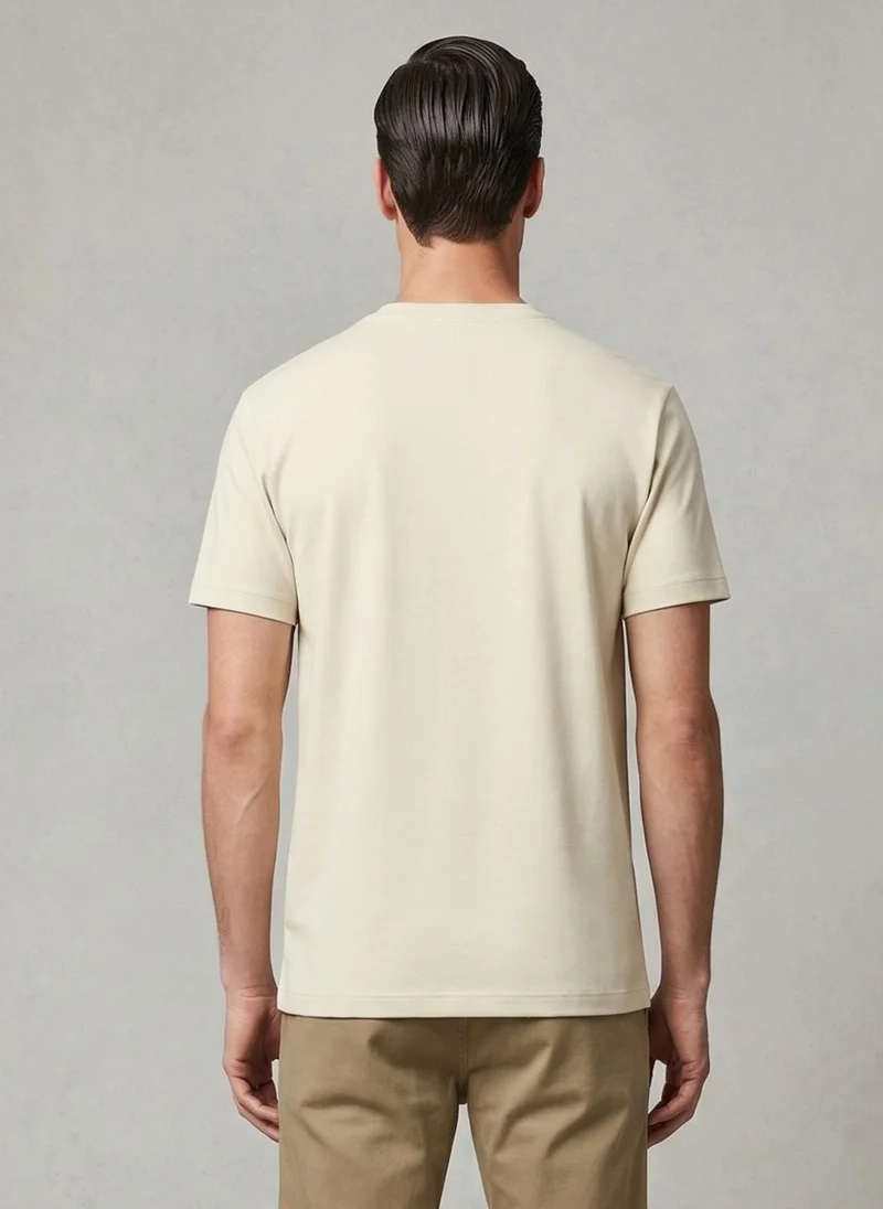 NOBERO Bone White Nobero Regular Fit Printed T-shirt for Men for Men | Best Price UAE