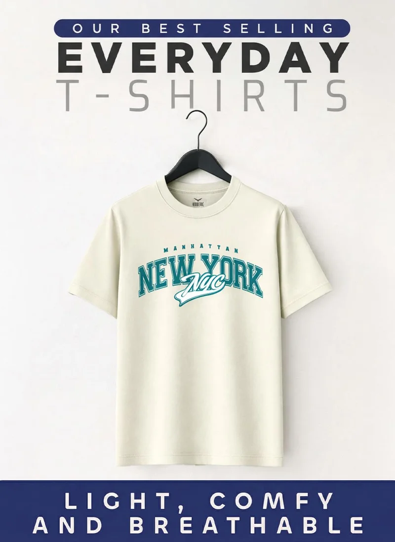 NOBERO Bone White Nobero Regular Fit Printed T-shirt for Men for Men | Best Price UAE